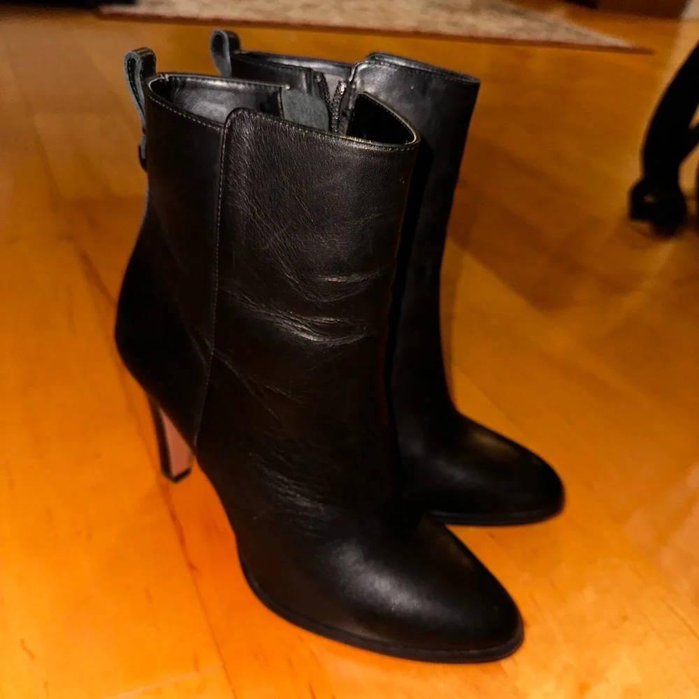 coach jemma black leather heeled ankle boots - Picture 2 of 8